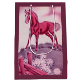 gelukkig paard in roze medium cadeauzakje (Achterkant)