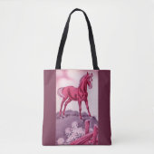 Gelukkig paard in roze tote bag (Voorkant)