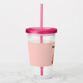 Gelukkig paasbroodje op roze acryl drinkbeker (Voorkant)