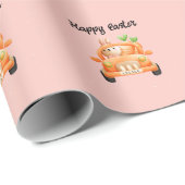 Gelukkig paasbroodje op roze cadeaupapier (Rol Hoek)