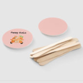 Gelukkig paasbroodje op roze handwaaier (Niet-gemonteerd)