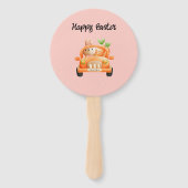 Gelukkig paasbroodje op roze handwaaier (Voorkant)