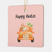 Gelukkig paasbroodje op roze keramisch ornament (Links)