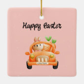 Gelukkig paasbroodje op roze keramisch ornament (Achterkant)