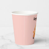 Gelukkig paasbroodje op roze papieren bekers (Rechts)