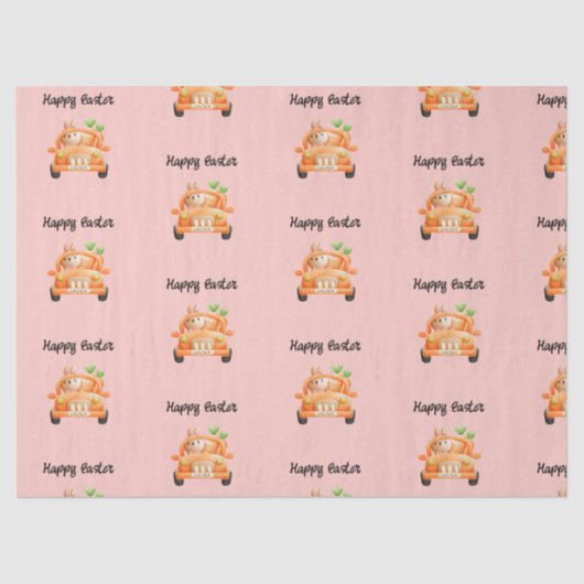 Gelukkig paasbroodje op roze tissuepapier (Voorkant)