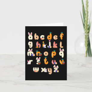 Gelukkig Paasdag alfabet ABCS Elemeno voor leraar Kaart