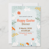 Gelukkig Paasdiner leuke uitnodiging (Voorkant)