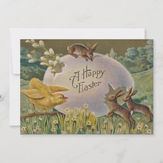  Gelukkig Paasei met Bunnies Custom Feestdagenkaart (Voorkant)