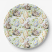 Gelukkig paasfeest konijnenfeest papieren bordje (Voorkant)