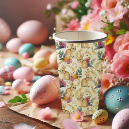 Gelukkig paasfeest konijntjes galore papieren bekers