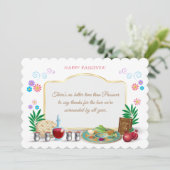 Gelukkig Paasfeest Lente Pesach Seder Vintage Kaart (Staand voorkant)