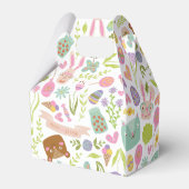 Gelukkig paashaas bloemmotief bedankdoosjes (Achterkant)