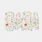 Gelukkig paashaas bloemmotief bedankdoosjes (Uitgevouwen)