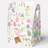 Gelukkig paashaas bloemmotief bedankdoosjes (Geopend)