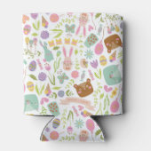 Gelukkig paashaas bloemmotief blikjeskoeler (Achterkant)