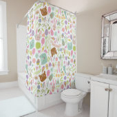 Gelukkig paashaas bloemmotief douchegordijn (In situ)