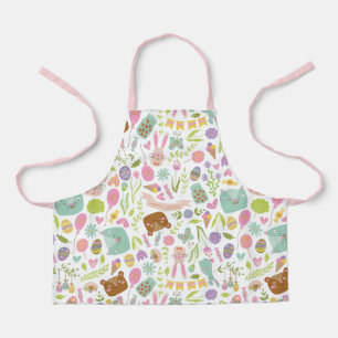 Gelukkig paashaas bloemmotief schort
