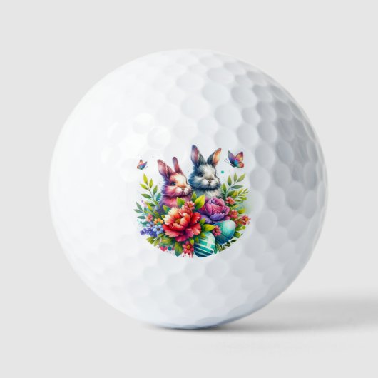 Gelukkig Paashaas Konijn Golfballen (Voorkant)