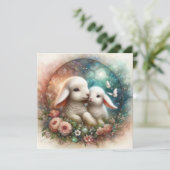  Gelukkig Paashaas Lam Religieus Feestdagenkaart (Staand voorkant)