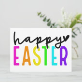 Gelukkig paaskleurig persoonlijk feestdagenkaart (Staand voorkant)