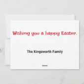 Gelukkig paaskleurig persoonlijk feestdagenkaart (Achterkant)