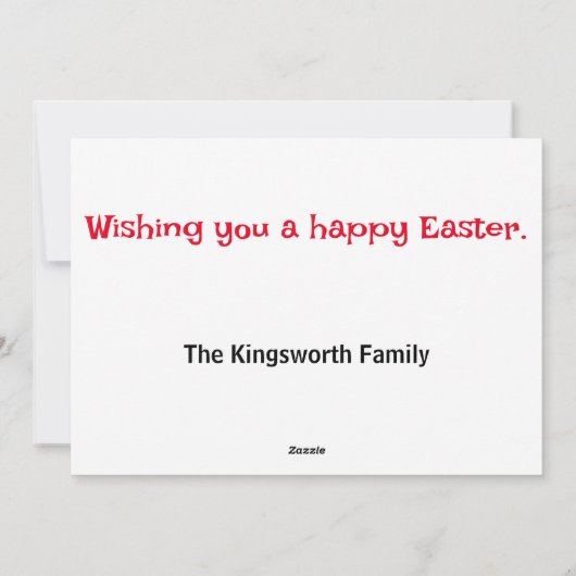 Gelukkig paaskleurig persoonlijk feestdagenkaart (Achterkant)