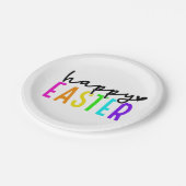 Gelukkig paaskleurige tabelinstelling papieren bordje (Gekanteld)