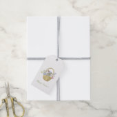 Gelukkig paaskonijn in een mand-lente cadeaulabel (Met Touw)
