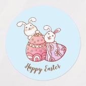Gelukkig paaskonijntje labels (Design 1)
