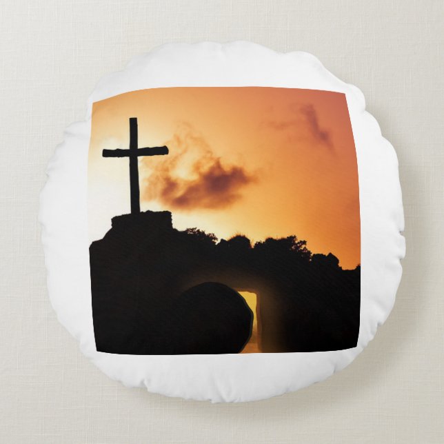 Gelukkig Paaskussen Rond Kussen (Voorkant)