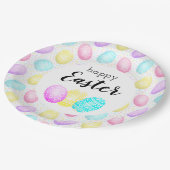 Gelukkig paaspastel eierpatroon papieren bordje (Gekanteld)