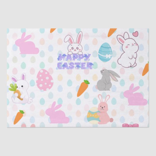 Gelukkig paaspatroon tissuepapier (Voorkant)