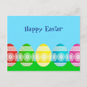 Gelukkig paaspoeder blauw schattig ei ontwerp feestdagenkaart (Voorkant)