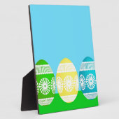 Gelukkig paaspoeder blauw schattig ei ontwerp fotoplaat (Zijkant)