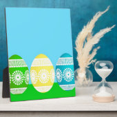 Gelukkig paaspoeder blauw schattig ei ontwerp fotoplaat (Zijkant)