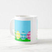 Gelukkig paaspoeder blauw schattig ei ontwerp koffiemok (Voorkant links)