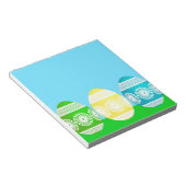 Gelukkig paaspoeder blauw schattig ei ontwerp notitieblok (Schuin)