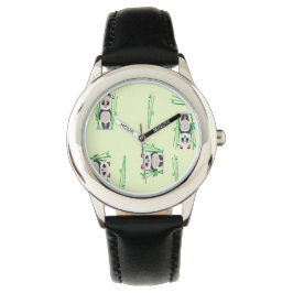 gelukkig panda - beer op groen horloge