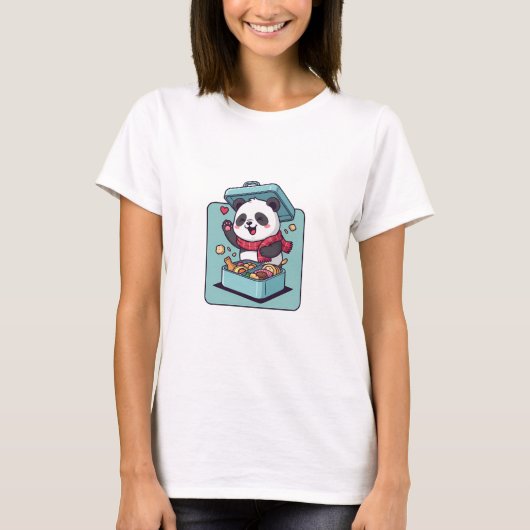 Gelukkig Panda Lunchtrommel T-shirt (Voorkant)