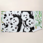 Gelukkig Panda Strandhanddoek Grappig Strandlaken (Voorkant)