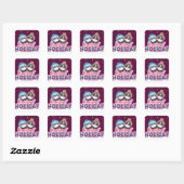 Gelukkig Panda-vakantie Vierkante Sticker (Vel)