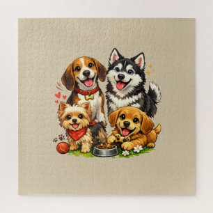 Gelukkig Pappie Troep Cartooneske Ontwerp Legpuzzel
