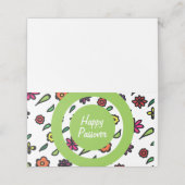 Gelukkig Pascha, Bloemen Joods Vakantie Pascha Plaatskaartje (Buitenkant ongevouwen)