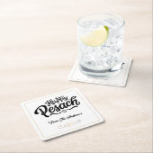 Gelukkig Pascha | Eenvoudig Traditioneel Zwart-wit Kartonnen Onderzetters (Insitu)