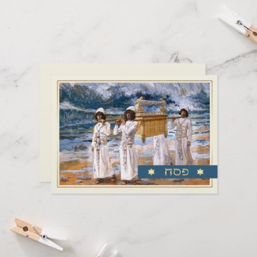 Gelukkig Pascha. Fine Art Pesach Wenskaart Kaart (Voorkant / Achterkant in situ)