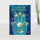 Gelukkig Pascha. Hamsa Hand Gelukssymbool Kaart (Voorkant)