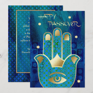 Gelukkig Pascha. Hamsa Hand Lucky Symbol Kaart