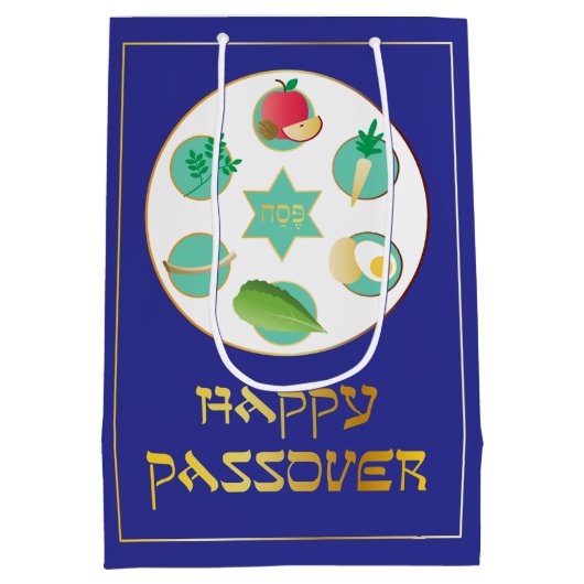 Gelukkig Pascha in Blauw Medium Cadeauzakje (Achterkant)