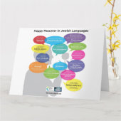 Gelukkig Pascha in Joodse talen Kaart (Gele Bloem)